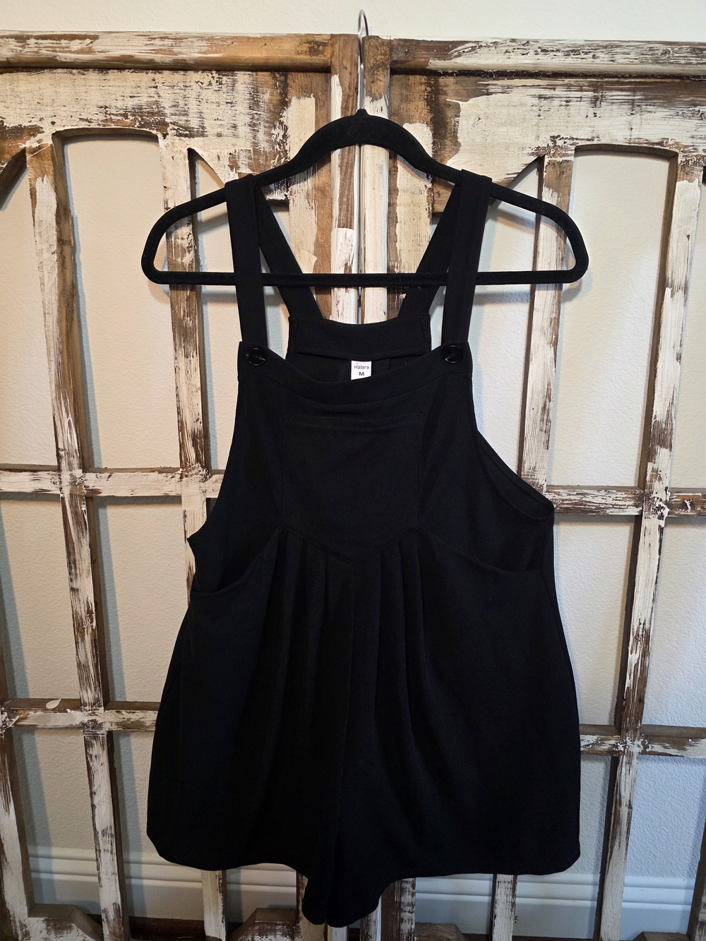 HALARA Black Romper Overalls | Pockets | Size M | Like New - Picture 1 of 4